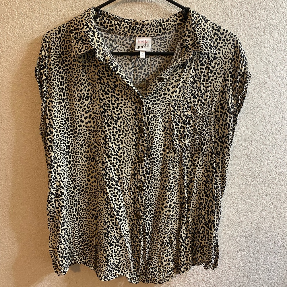 Cheetah Print Button-up Shirt